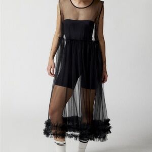 Urban Outfitters Black Sheer Tulle Apron Dress NWT - size S/M
